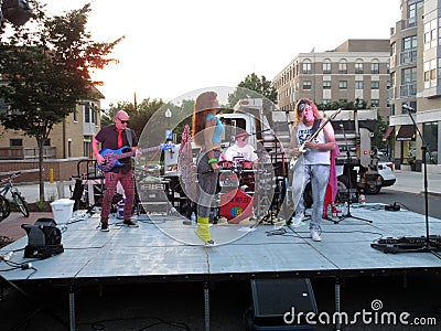 Rock and Roll Band at the Outdoor Festival Editorial Stock Photo