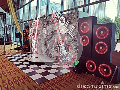 Rock and Roll Glitter Photowall Editorial Stock Photo