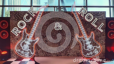 Rock and Roll Glitter Photowall Editorial Stock Photo