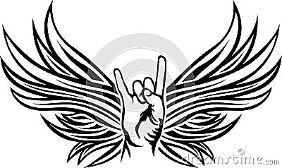 Rock and Roll hand sign Vector Illustration