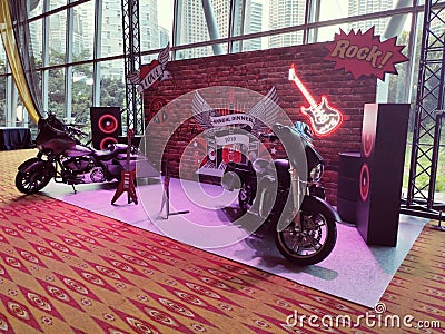 Rock and Roll Harley Davidson Photowall Editorial Stock Photo