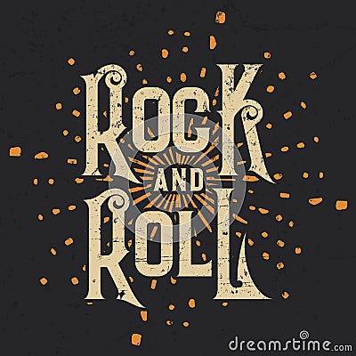 Rock and Roll T-shirt Graphic Design, Vector Illustration Vector Illustration