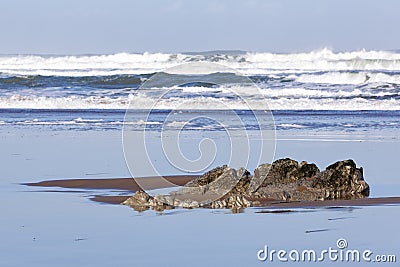 Rock and rough sea Stock Photo