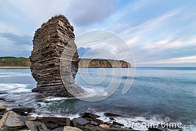 Rock on Russkiy island, Vladivostok, Russia Stock Photo