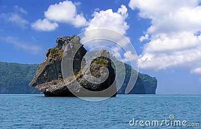 Rock-a sailing ship Stock Photo