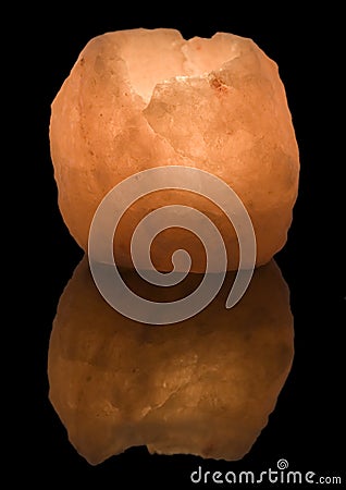 Rock Salt Candle Lamps Stock Photo