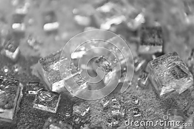 Tiny rock salt cube crystals Stock Photo