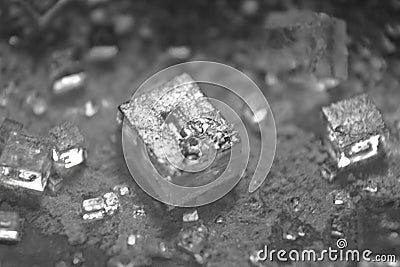 A few rock salt cube crystals together Stock Photo