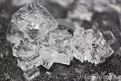 Rock salt cube crystals staying together Stock Photo