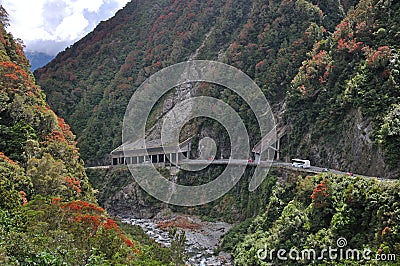 Rock shelter and rata Stock Photo