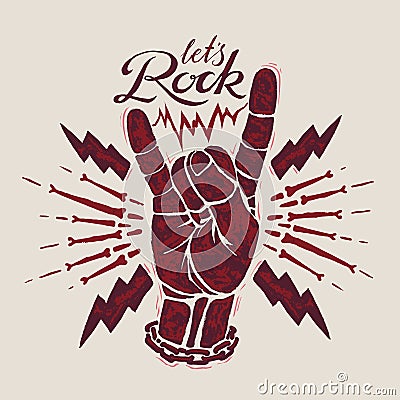 Rock sign gesture Vector Illustration