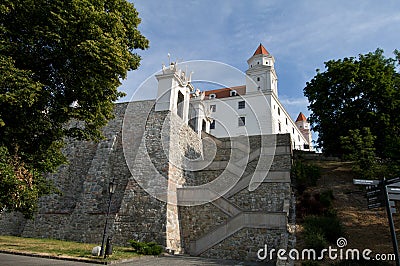 Rock Stairs to the Bratislava Castle Stock Photo