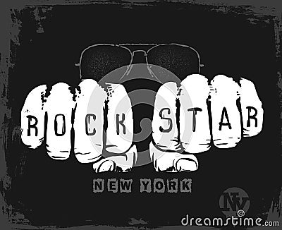 Rock star graphic design , vector illustration t-shirt print Vector Illustration