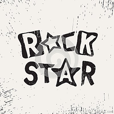 Rock star grunge text Vector Illustration