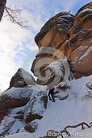 Rock Stolby a Grandfather in winter Stock Photo