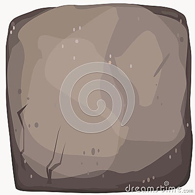 Rock stone cartoon banner. Square stone panel. Big boulder flat style. Vector Vector Illustration