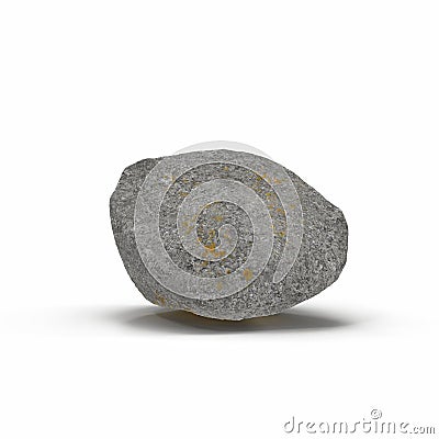 Rock stone isolated on white. 3D illustration, clipping path Cartoon Illustration