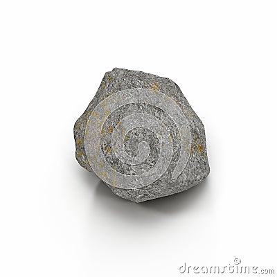 Rock stone isolated on white. 3D illustration, clipping path Cartoon Illustration