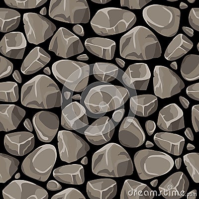 Rock Stone Seamless Pattern Vector Illustration