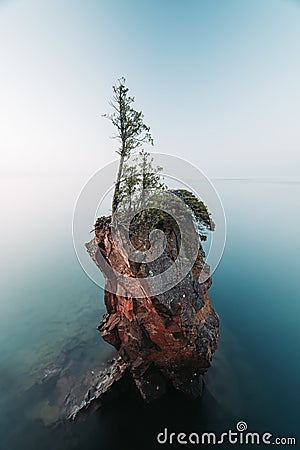 The rock at Tettegouche State Park during the summer Stock Photo