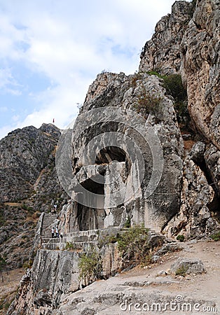 Ancient King Rock Tombs - Amasya TURKEY Stock Photo