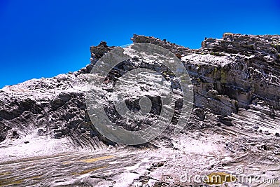 The rock was eroded by the wind for a long time, witnessing the passage of time. Stock Photo