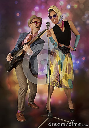 Rockabilly couple Stock Photo