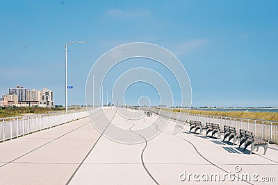 Rockaway Beach Boardwalk, in Queens, New York Stock Photo