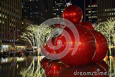 Rockefeller Center Christmas Decorations Editorial Stock Photo