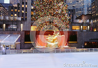 Rockefeller Center At Christmas Editorial Stock Photo