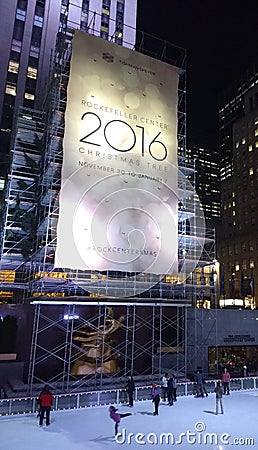 Rockefeller Center Christmas Tree Before the Tree Lighting Editorial Stock Photo