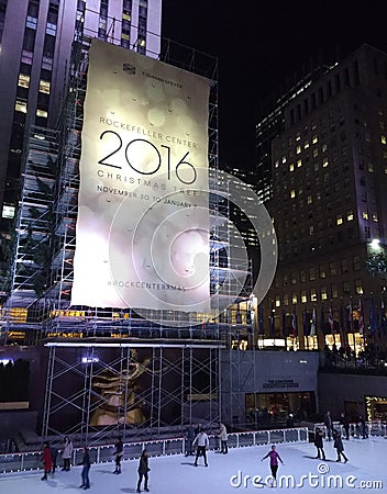 Rockefeller Center Christmas Tree Before the Tree Lighting Editorial Stock Photo