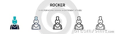 Rocker icon in filled, thin line, outline and stroke style. Vector illustration of two colored and black rocker vector icons Vector Illustration