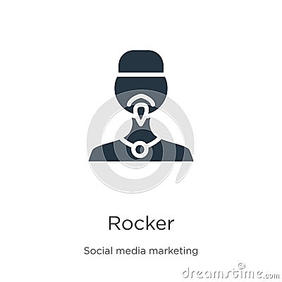 Rocker icon vector. Trendy flat rocker icon from social collection isolated on white background. Vector illustration can be used Vector Illustration