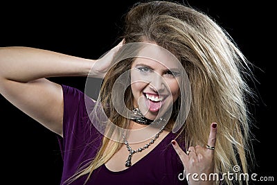 Rocker woman Stock Photo
