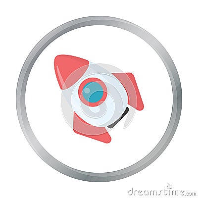 Rocket cartoon icon. Illustration for web and mobile design. Vector Illustration