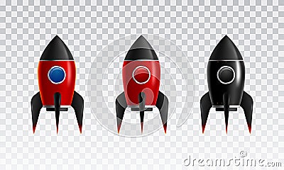 The Rocket collection icon 3d Vector Illustration