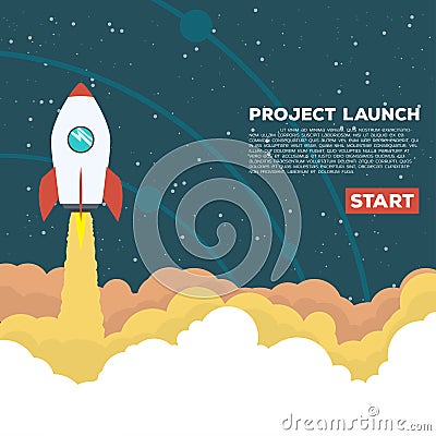 Rocket goes up Vector Illustration