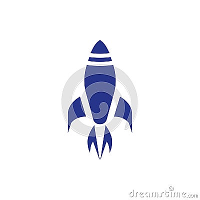 Rocket goes up, power icon stock vector illustration flat design style Vector Illustration