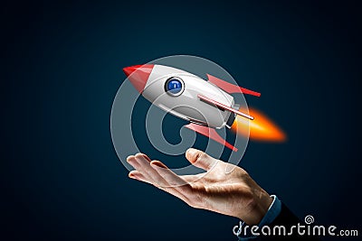 Rocket growth concept Stock Photo