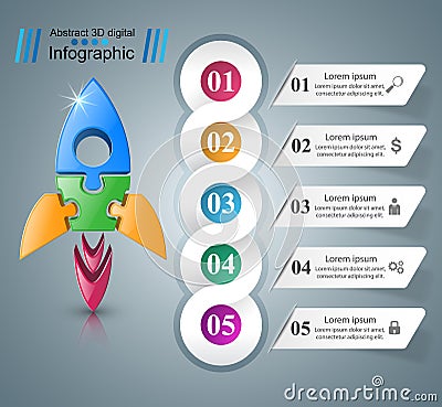 Rocket icon. Abstract illustration Infographic. Vector Illustration