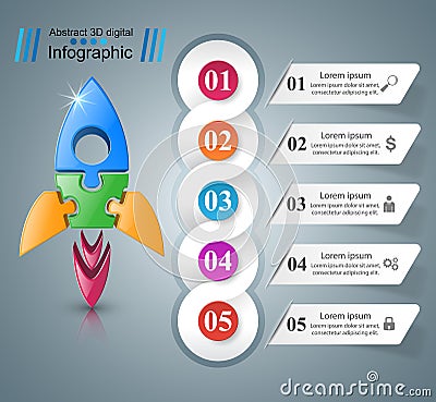 Rocket icon. Abstract illustration Infographic. Vector Illustration