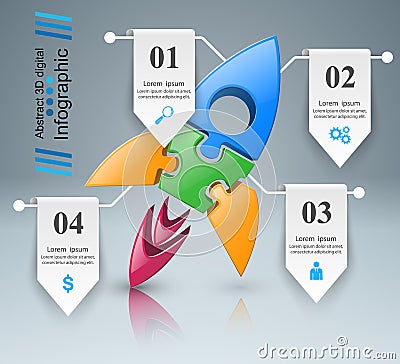 Rocket icon. Abstract illustration Infographic. Vector Illustration