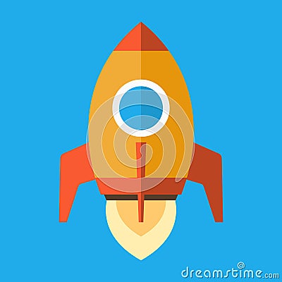 Rocket Icon in Flat Style. Vector Vector Illustration