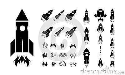 Rocket icon set Vector Illustration