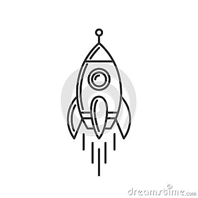 Rocket Icon. Space Shuttle Logo on White Bsckground. Vector Vector Illustration