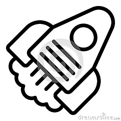 Rocket key point icon outline vector. Main conclusion Stock Photo