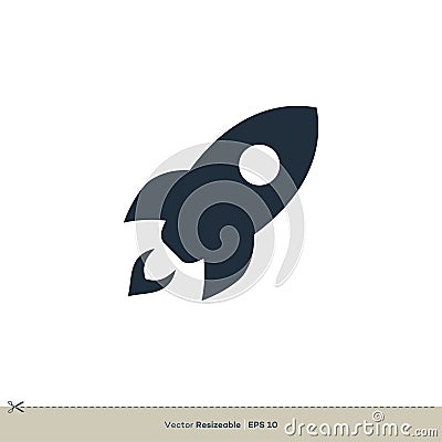 Rocket Launched Icon Vector Logo Template Illustration Design. Vector EPS 10 Vector Illustration