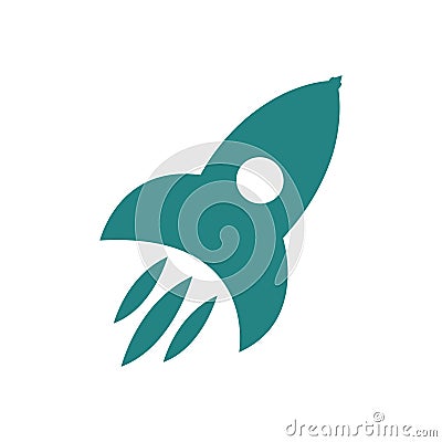 Rocket Launched Icon Vector Logo Template Illustration Design on white isolated background Stock Photo