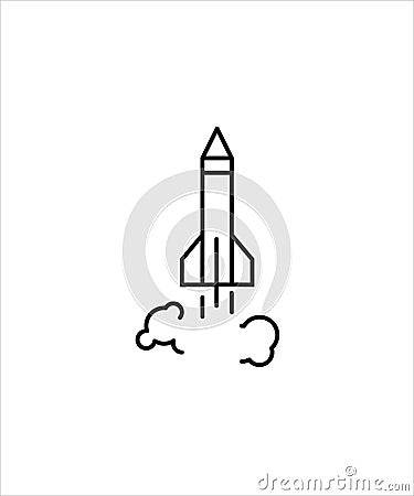 Rocket line icon,vector best line icon,rocket with smoke icon. Vector Illustration